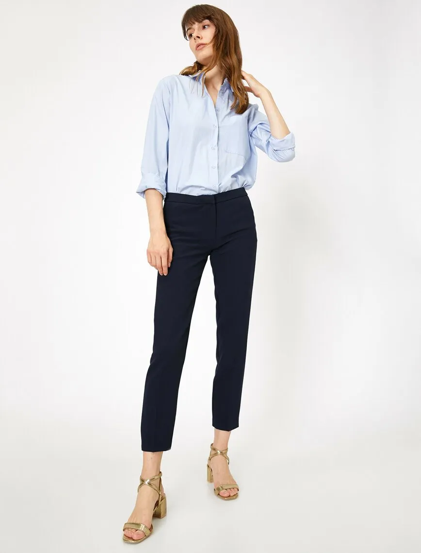 16293 Navy Pocket Detail Trousers