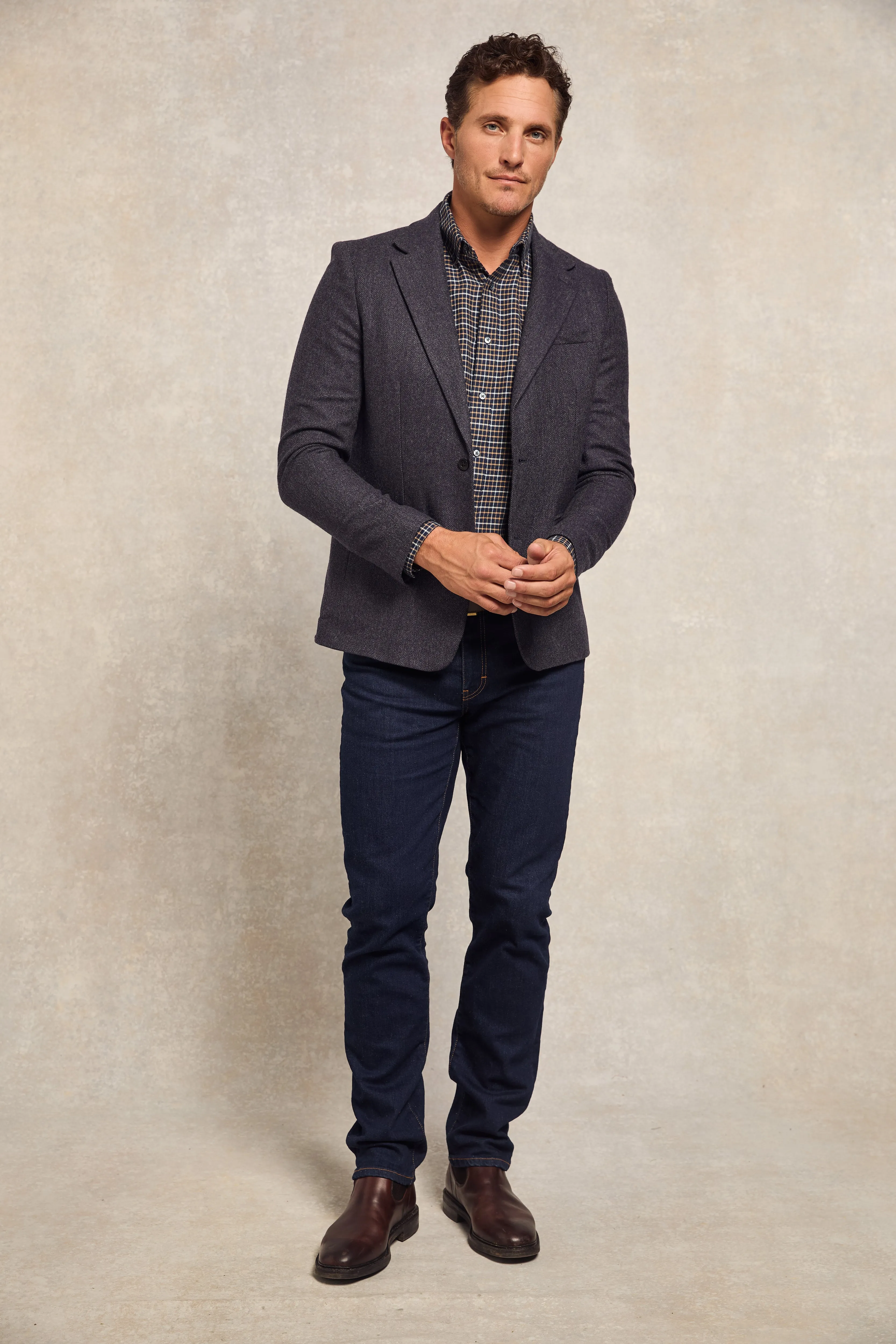 Classic Button Down Shirt (Cheltenham Navy Check)