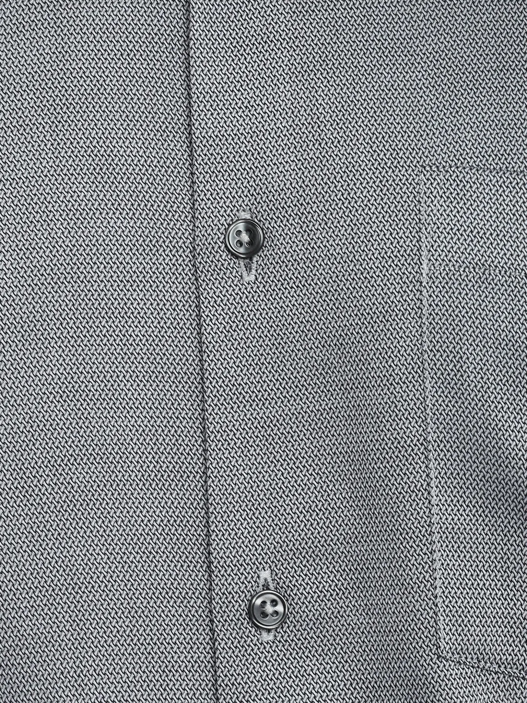 Cotton Grey Slim Fit Self Design Shirt