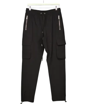 Couture Black Slim Fit Cargo Trousers UK M