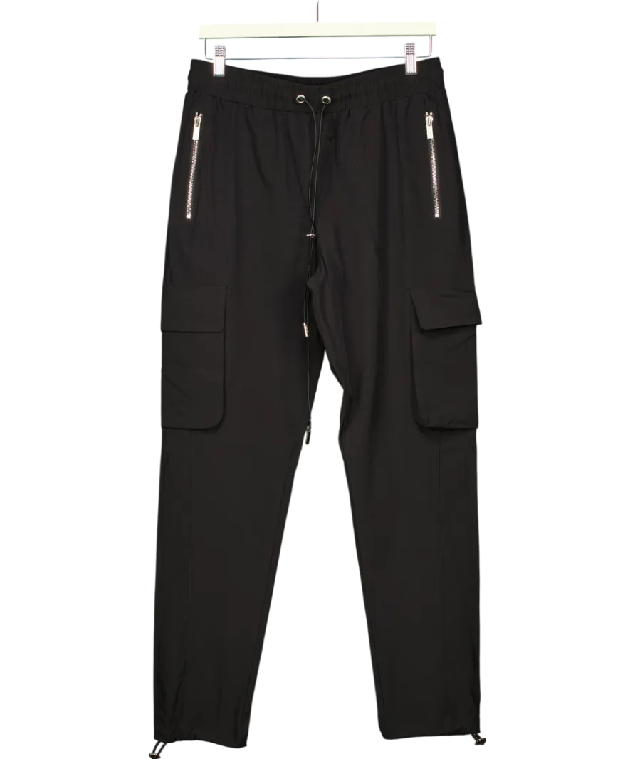 Couture Black Slim Fit Cargo Trousers UK M