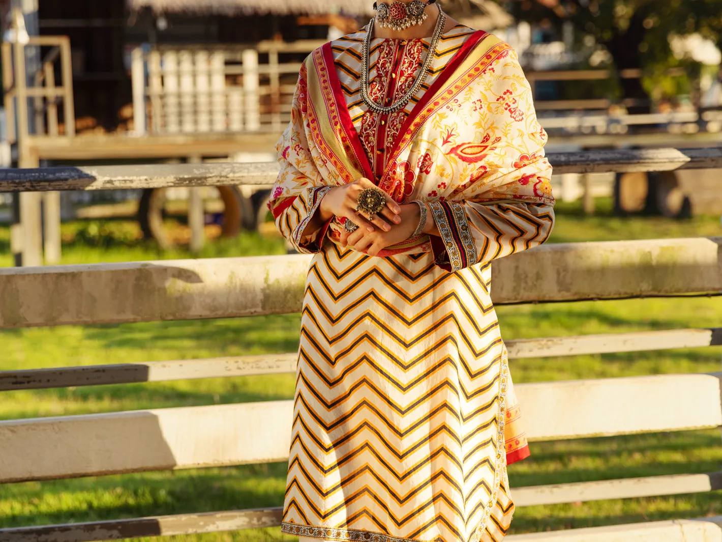 Cream Lawn 3 Piece Stitched - ALP-3PS-1509
