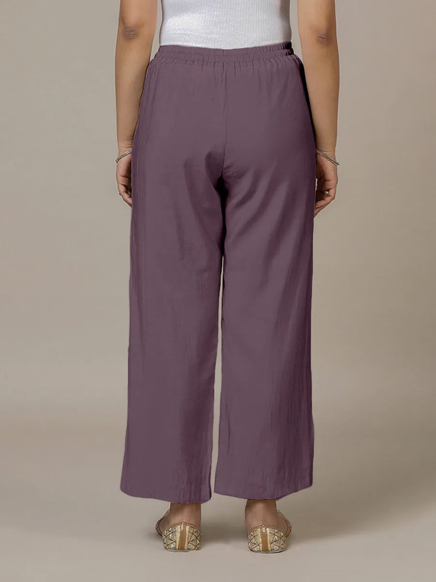 Fiza x Rozaana | Straight Pant in Purple Mauve