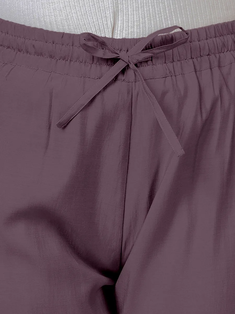 Fiza x Rozaana | Straight Pant in Purple Mauve