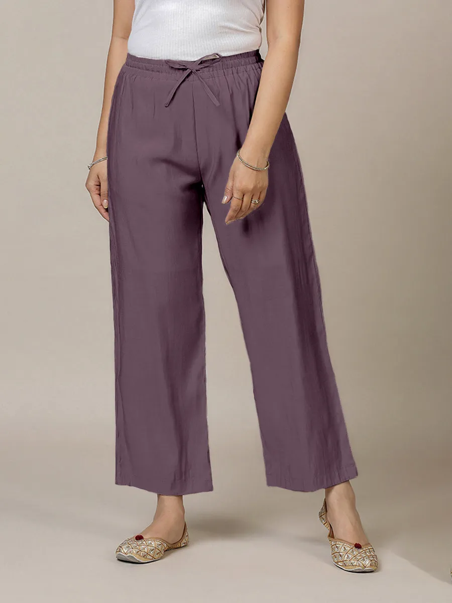 Fiza x Rozaana | Straight Pant in Purple Mauve