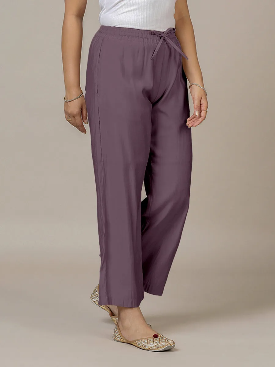 Fiza x Rozaana | Straight Pant in Purple Mauve