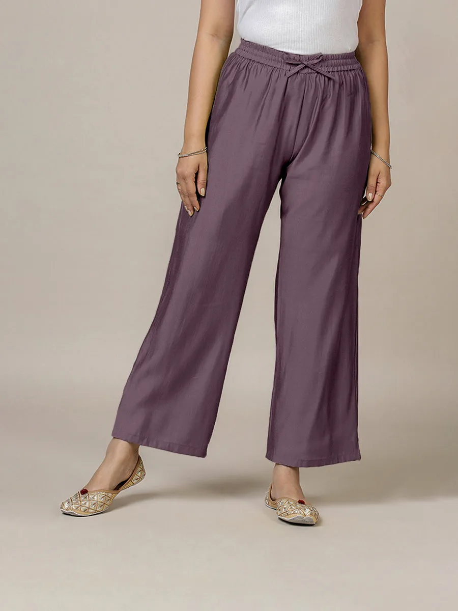 Fiza x Rozaana | Straight Pant in Purple Mauve
