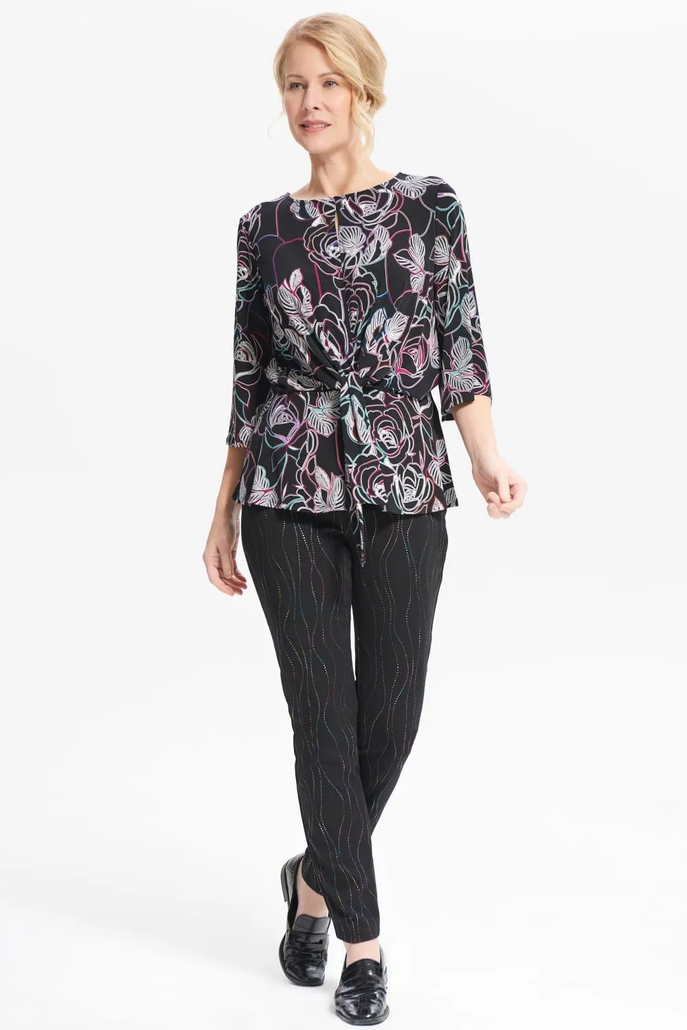 Joseph Ribkoff Pant 214297 Black/Multi*