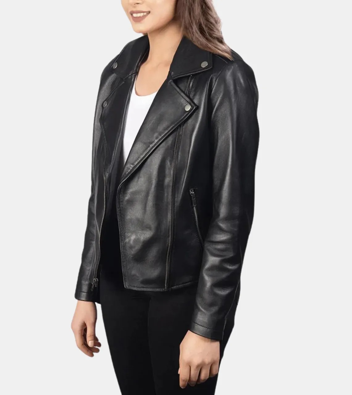 Karliah Women's Black Biker's Leather Jacket