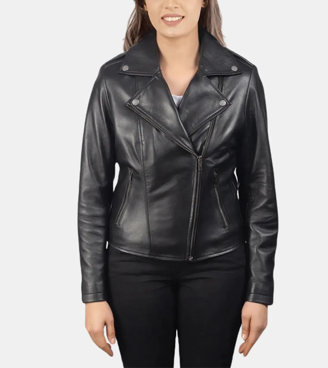 Karliah Women's Black Biker's Leather Jacket