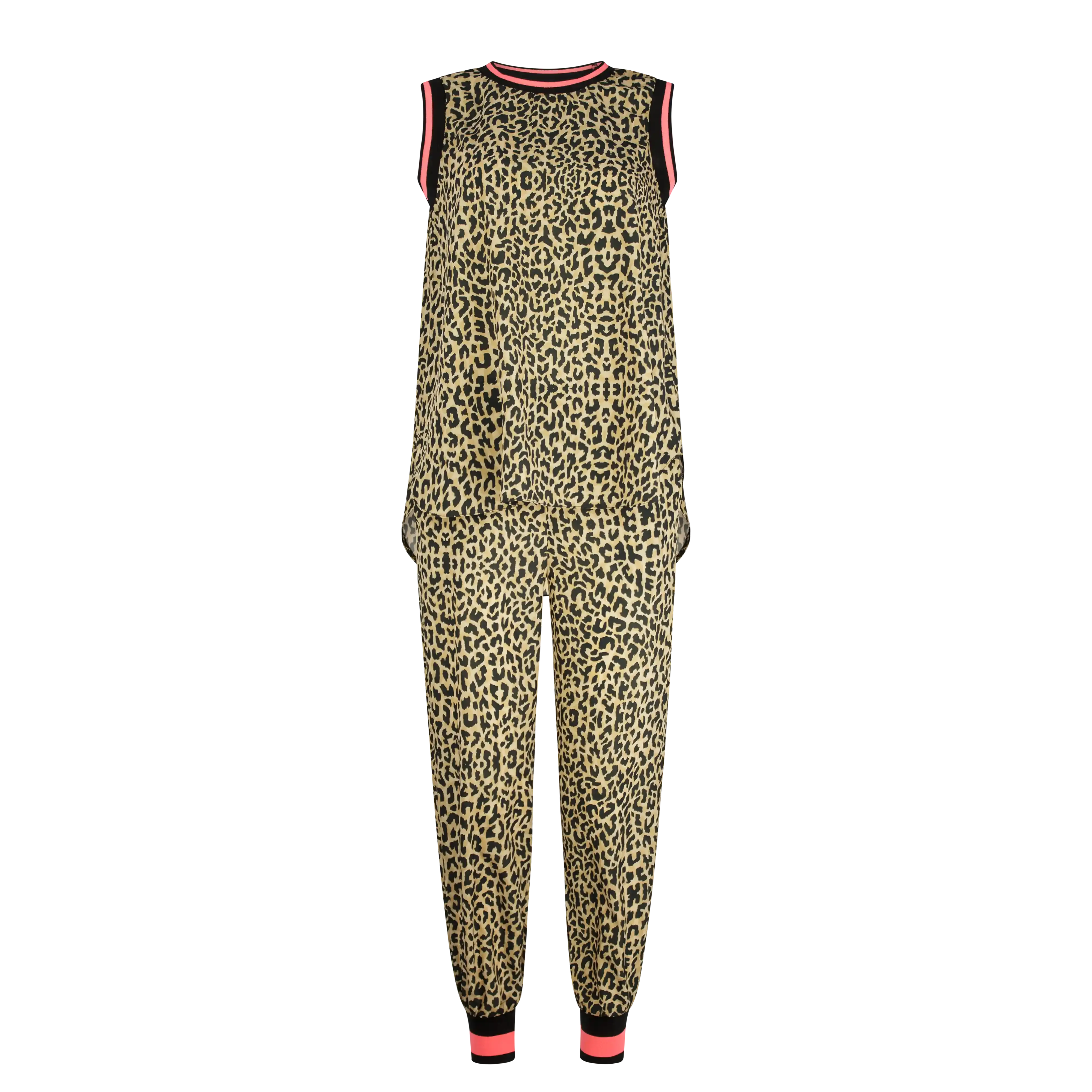 LEEZY Leopard Neon Pink Blk Stripe