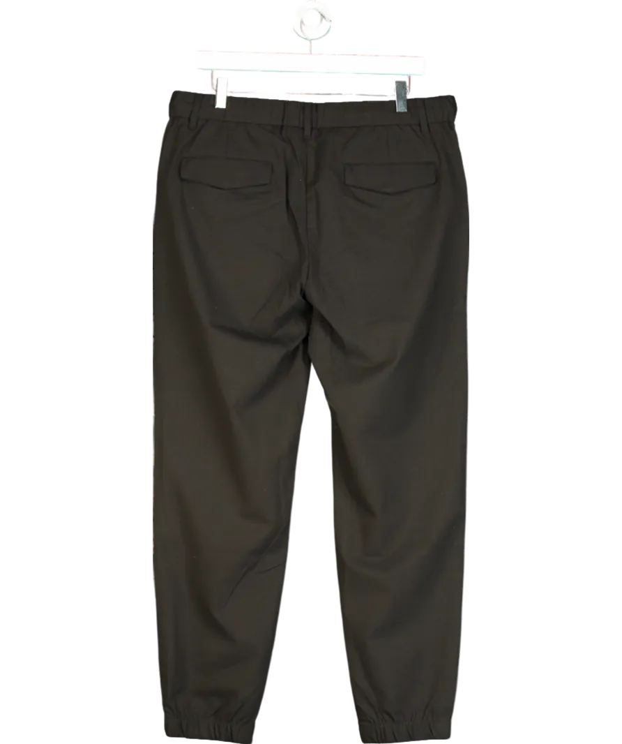 MANGO Black Slim-fit Jogger Trousers With Drawstring W34