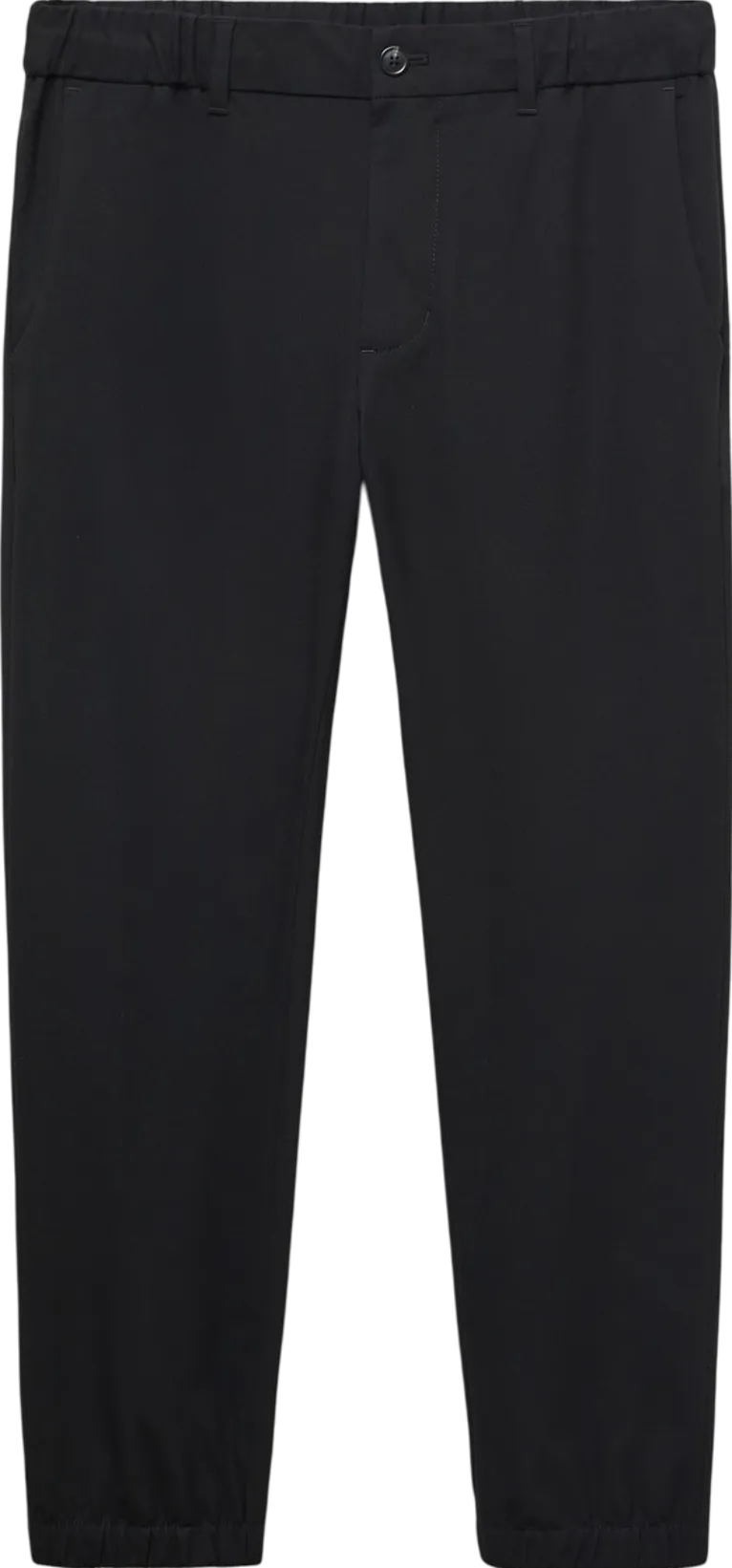 MANGO Black Slim-fit Jogger Trousers With Drawstring W34