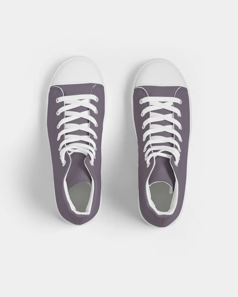 Medium Dark Purple Gray Men's High-top Canvas Sneakers | Men's | Medium Dark Pale Pastel Purple Gray | C15M30Y0K60