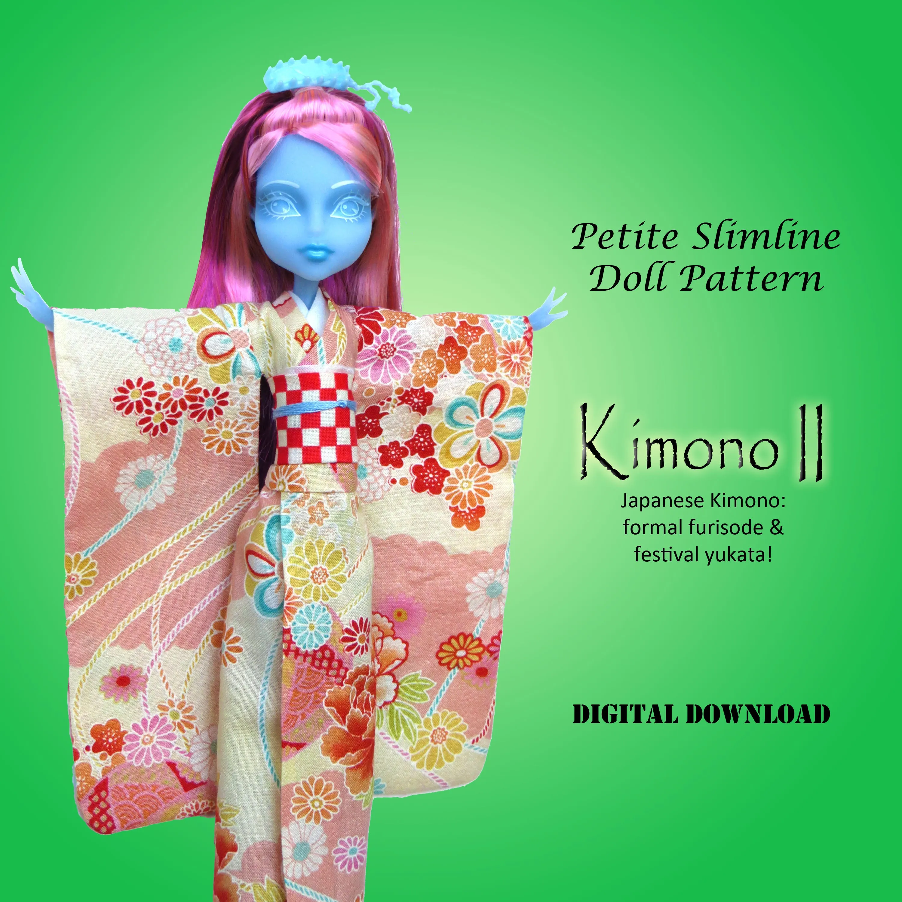 PS 10.5" Fashion Doll Lunar New Year Bargain Bundle - Chinese Qipao, Japanese Kimono, Korean Hanbok dresses - Downloadable RAD Doll Clothes PDF Sewing Patterns