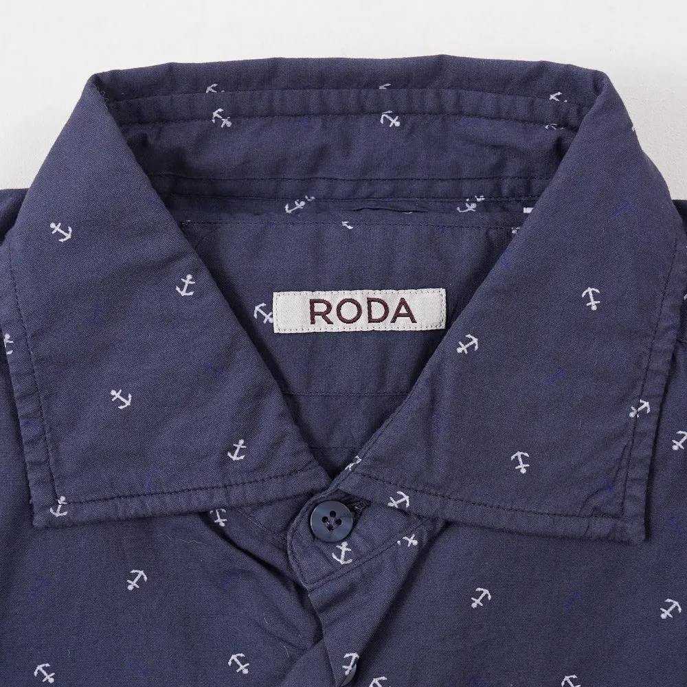 Roda Slim-Fit Anchor Print Cotton Shirt