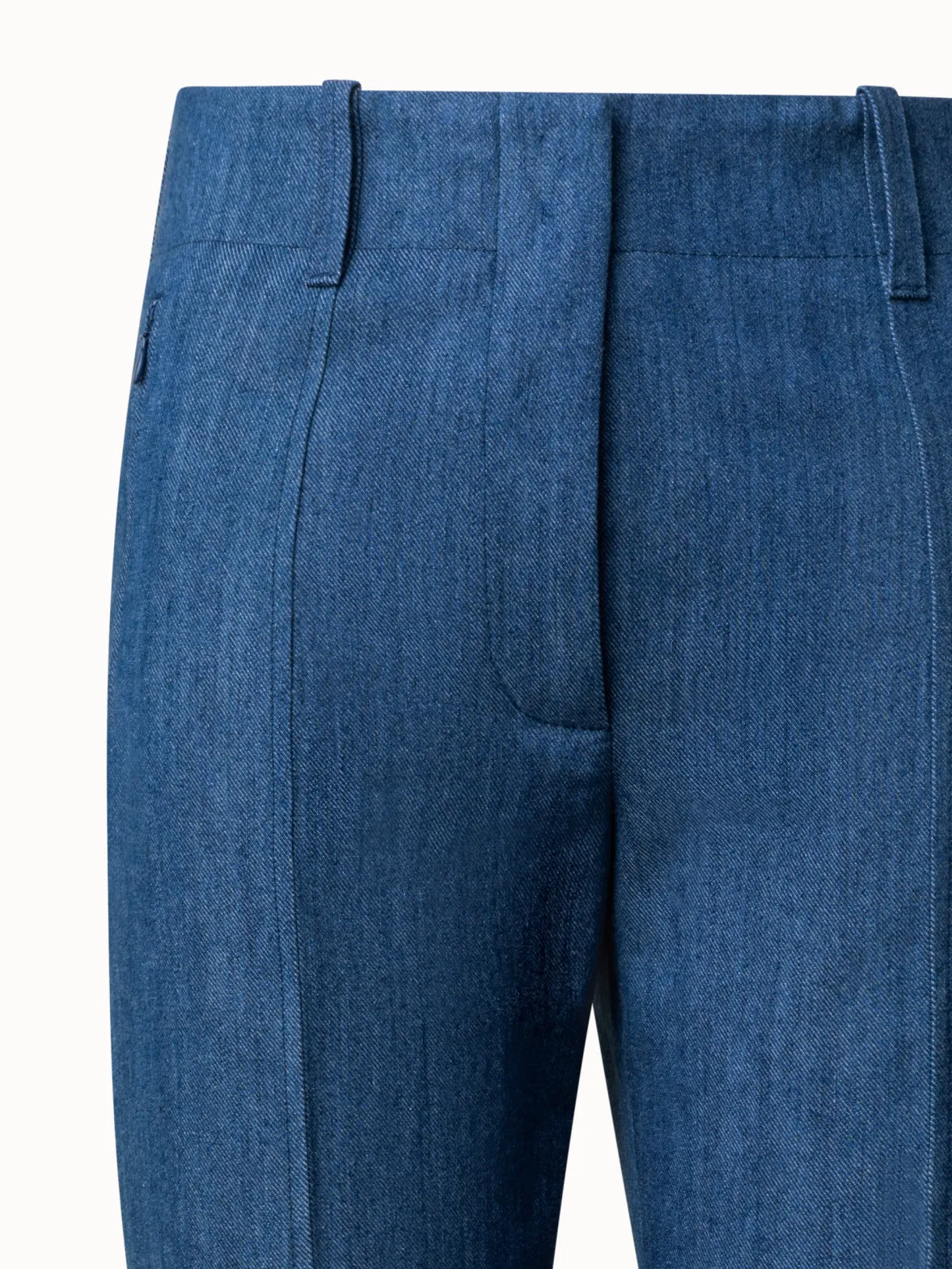 Slim Cotton Denim Stretch Pants with Ankle Length