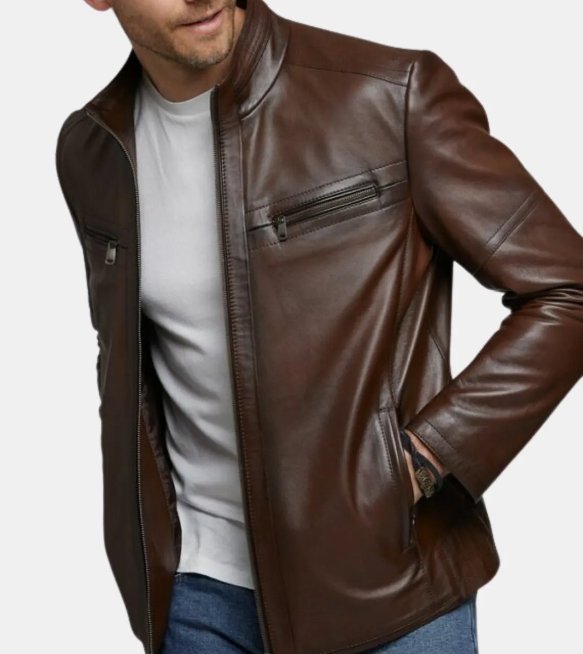 Wallace Men's Brown Leather Jacket
