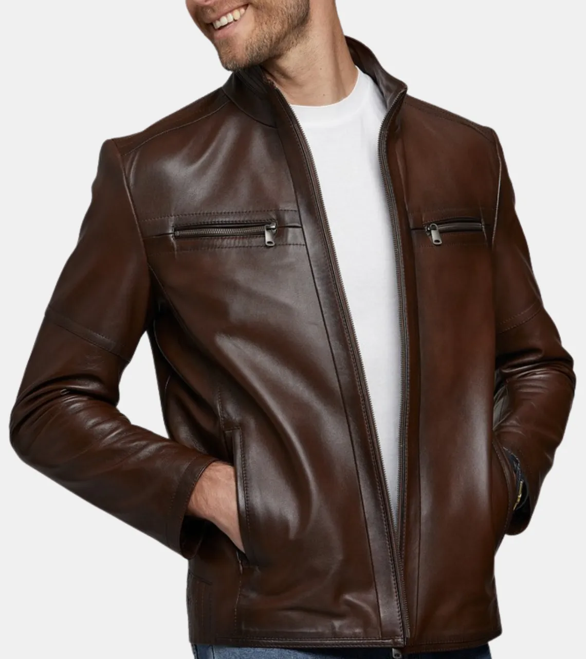 Wallace Men's Brown Leather Jacket