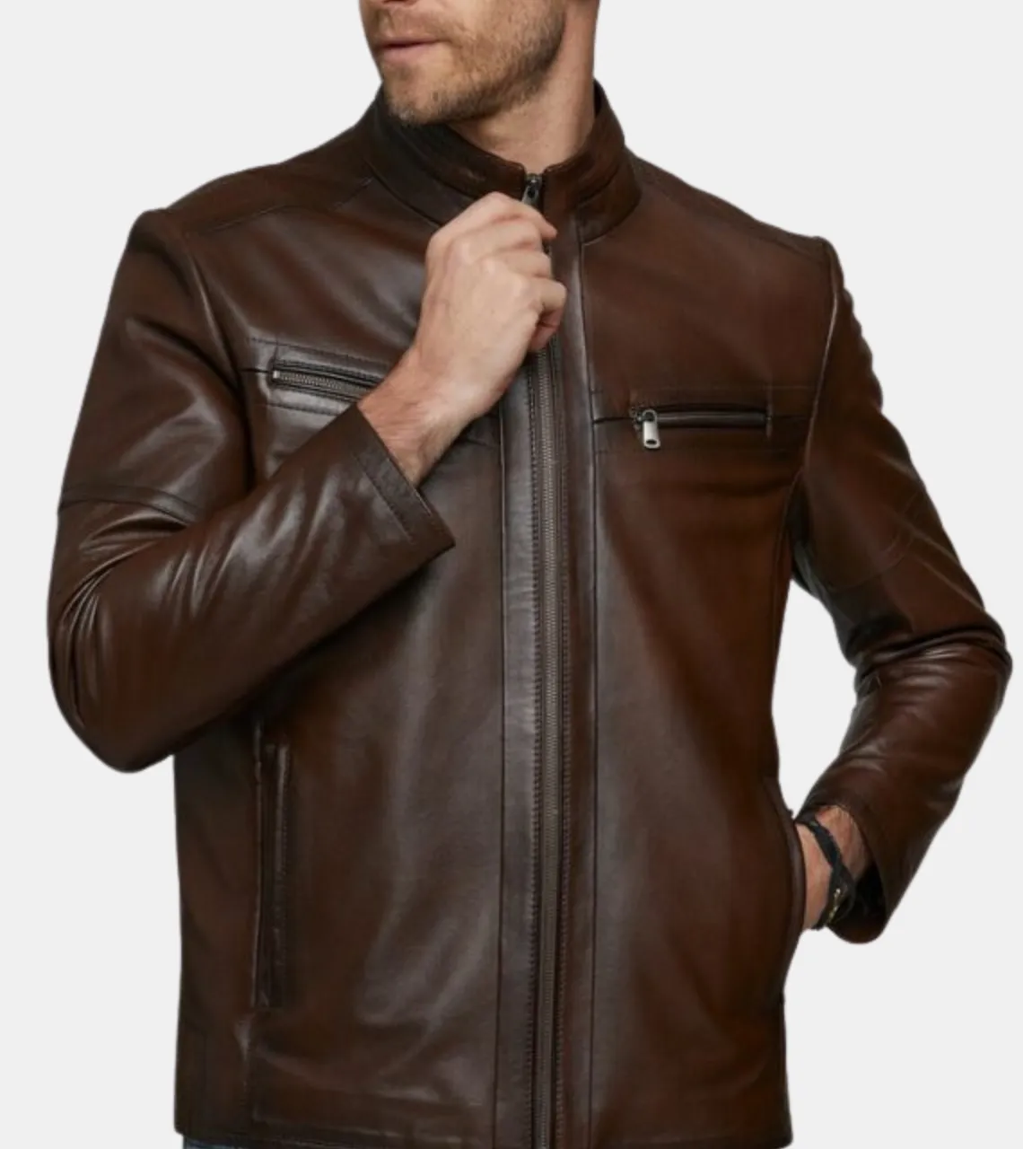 Wallace Men's Brown Leather Jacket